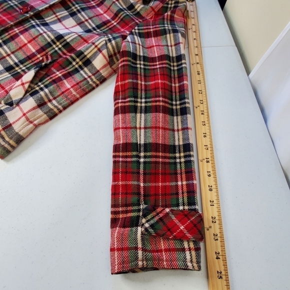 Wool Blend Plaid Jacket Size 14 Lined Cropped Tartan Blazer Festive Academia - Picture 9 of 15